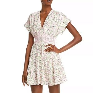 NWOT ALICE + OLIVIA Keela Smocked-Waist Button-Front Dress size 12